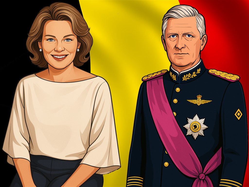 Koningin Mathilde en koning Filip