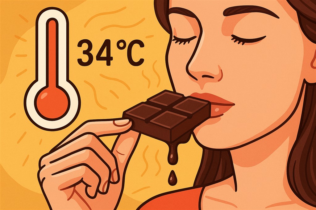 Chocolade smelt op lichaamstemperatuur infographic