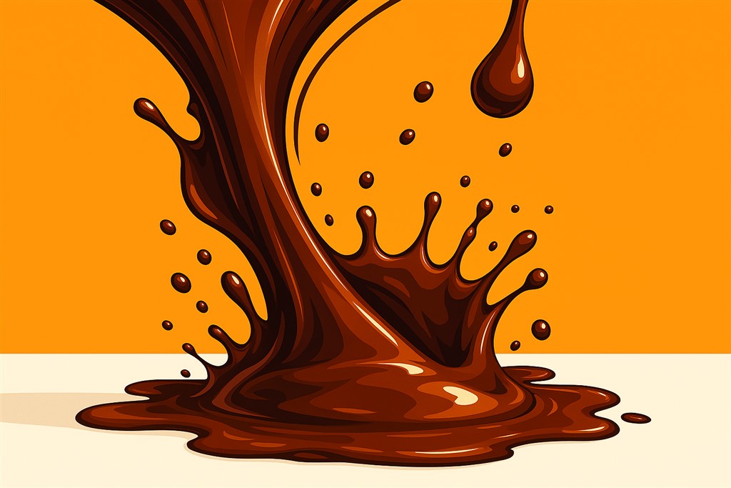 uitgieten van chocolade