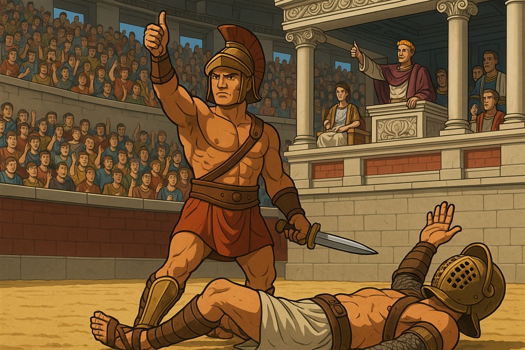 gladiator duim omhoog
