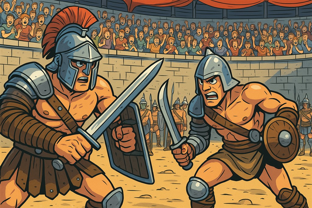 vechtende gladiatoren