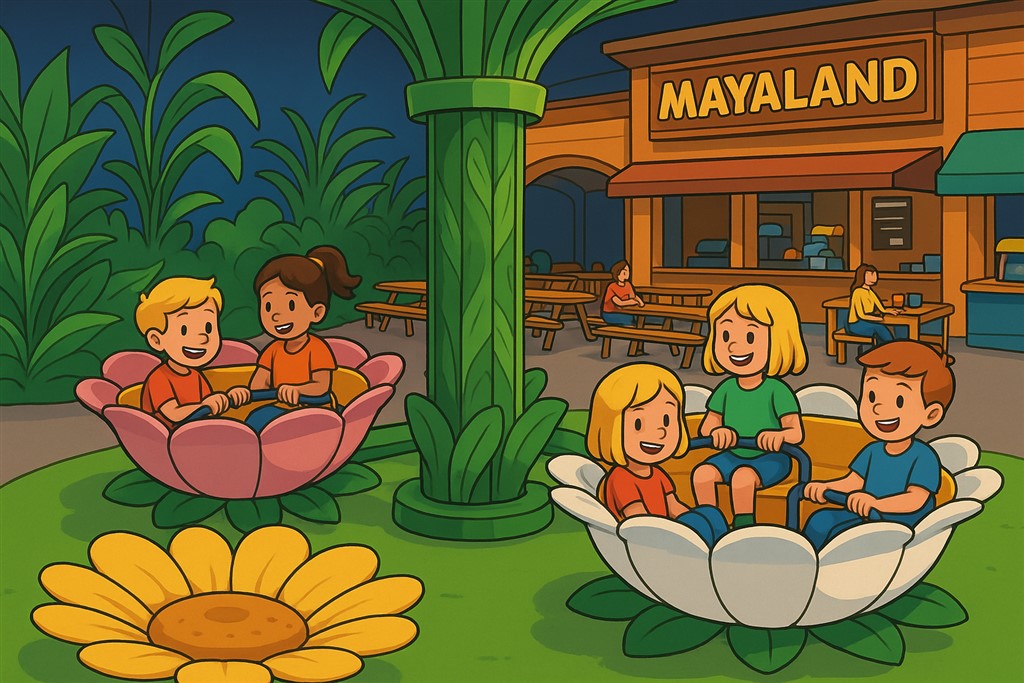 Plopsaland bloemenmolen mayaland