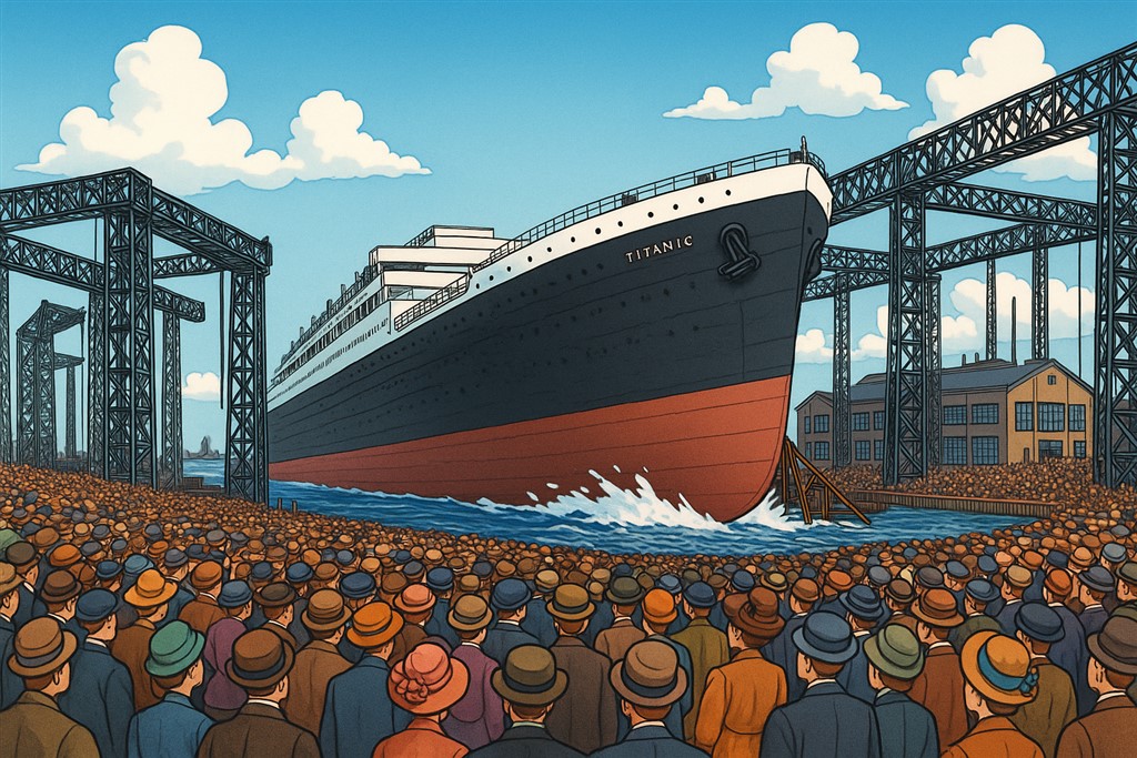 tewaterlating van de RMS Titanic