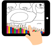 kleurplaat emoe