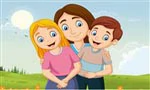 link naar online rekenkleurplaat optellen en aftrekken tot 10 of 20 thema moederdag moeder met kinderen