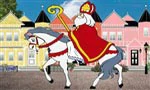 link naar online rekenkleurplaat optellen en aftrekken tot 7 thema Sinterklaas op zijn paard