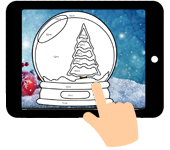 link naar online rekenkleurplaat optellen tot 10 en 20 thema kerst sneeuwbol