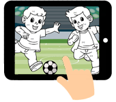 link naar online rekenkleurplaat optellen en aftrekken tot 10 of 20 thema sport voetballers