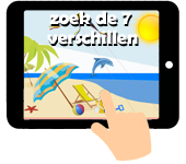 Link naar spelletje zoek de 7 verschillen thema vakantie strand