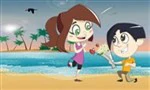 Link naar spelletje zoek de 7 verschillen thema Valentijn liefde op het strand