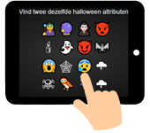 Link naar spelletje 'Zoek twee dezelfde halloweenfiguren'