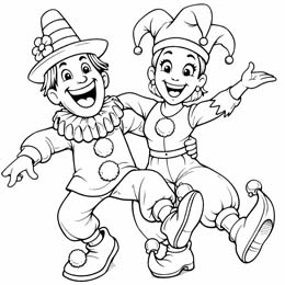 kleurplaat carnavalfiguren