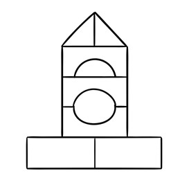 kleurplaat speelgoedblokkentoren