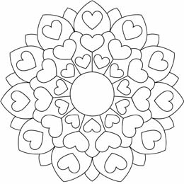 kleurplaat valentijn mandala