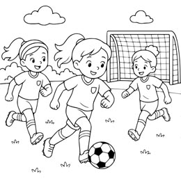 kleurplaat meisjesvoetbal