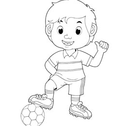 kleurplaat voetballer