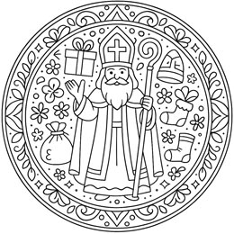 kleurplaat mandala Sinterklaas