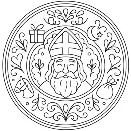 kleurplaat mandala Sinterklaas