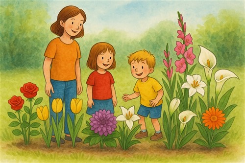 afbeelding 1 Bij het bloemenperk