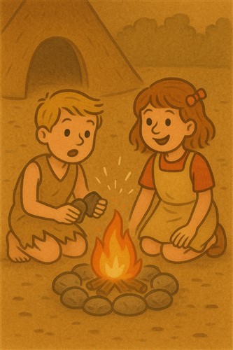 afbeelding 4 In het prehistorisch dorp!